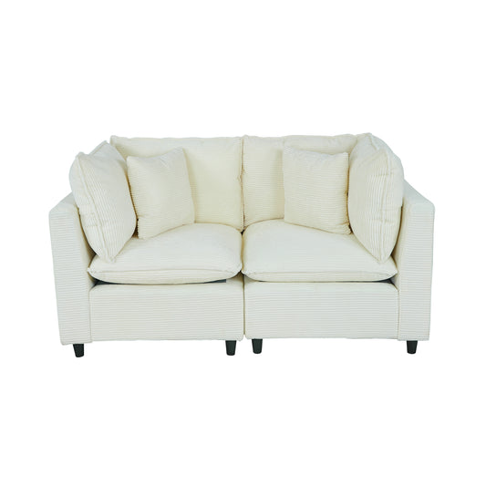 NestEdge ‘LuxeNest” 2-Piece Sectional – Beige Upholstery | Left/Right Facing Comfort