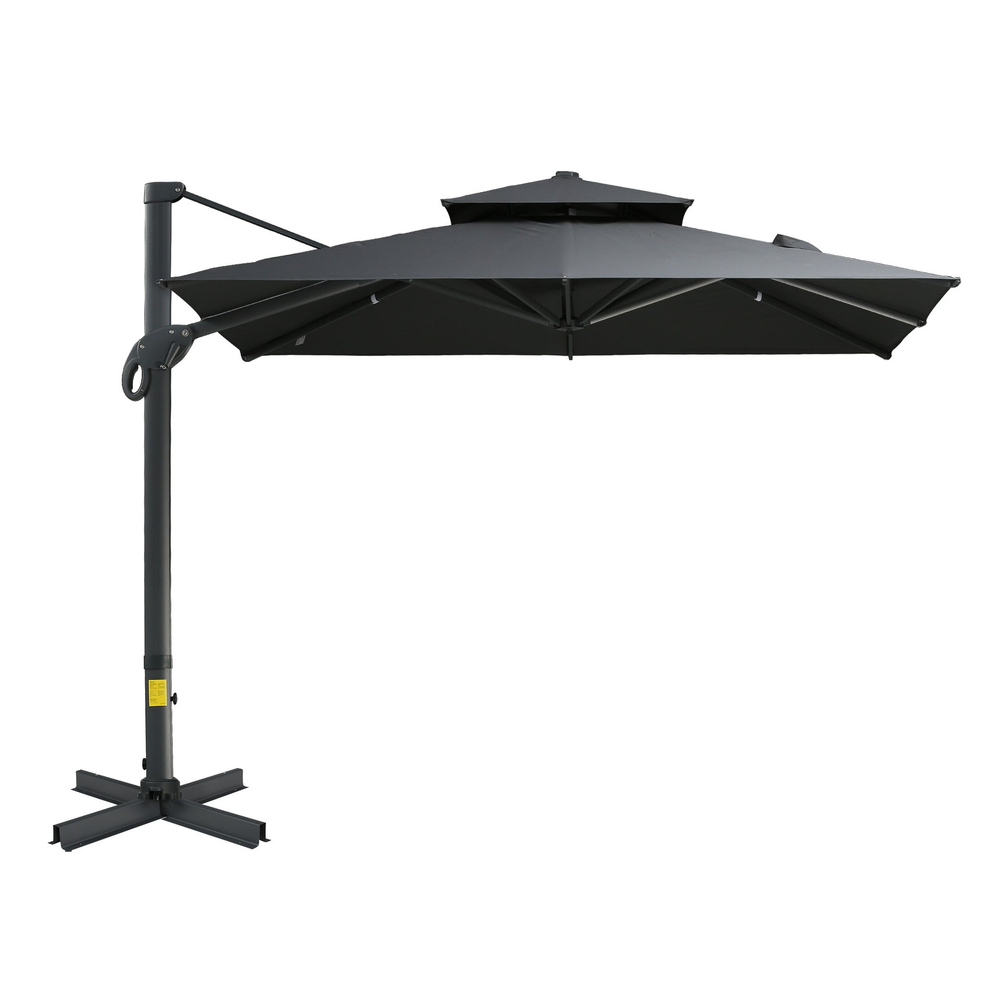 Solair 10' Offset Umbrella – Square Hanging Cantilever Shade with 360° Rotation & Tilt (Gray) - JUSTLIVE NESTJUSTLIVE NEST