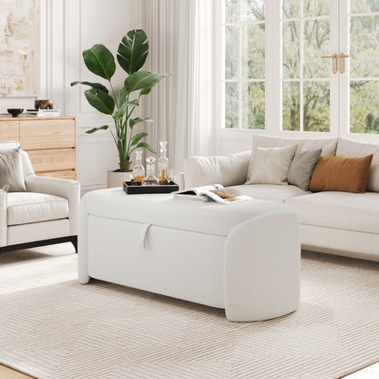 Vellora Ottoman – SandBouclé Wrap, HiddenNest Core