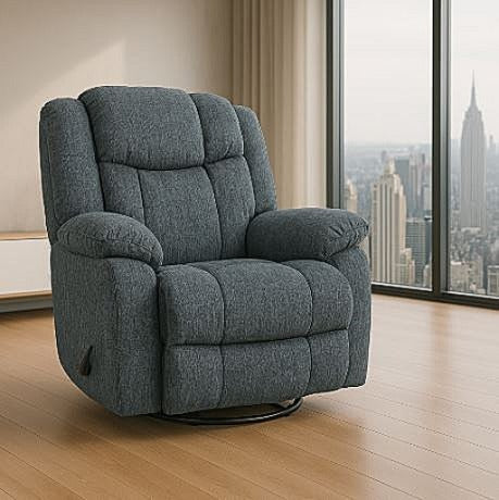 Calgrove Recliner – Slate Manual Swivel Chair with Upholstered Finish