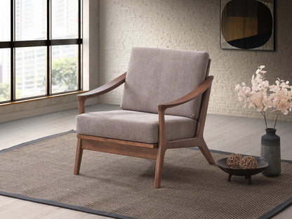 Lideva Chair – Light Brown Weave, Warmwood Frame, CozyForm Silhouette