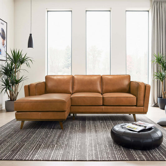 Left-Facing Comfort Lounge – Premium Leather Seating Ensemble