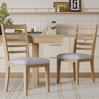Harlan Farmhouse Chairs – 2 Upholstered High Ladder Back Dining Seats