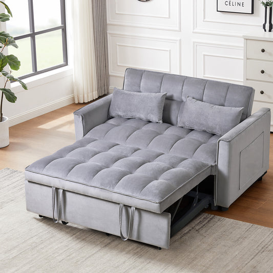 NestEdge ‘VeluNest” Convertible Loveseat – 3-in-1 Sleeper Sofa with Cozy Pillows & Recline