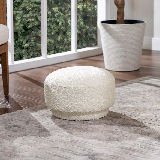 Shrova Stool – IvoryBouclé Shell, Mushform Silhouette