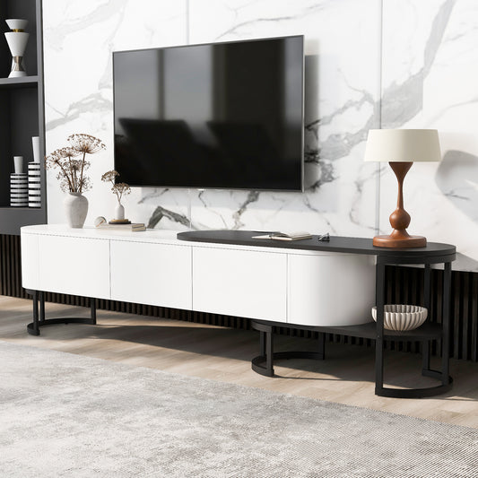 Uvalo Extend Console – 67.7"–76.4" Adjustable TV Stand with 3 Drawers & Metal Legs