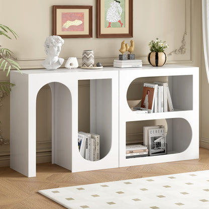 Modvian Console Table – Rectangular Frame with Curved Interior (Modular)