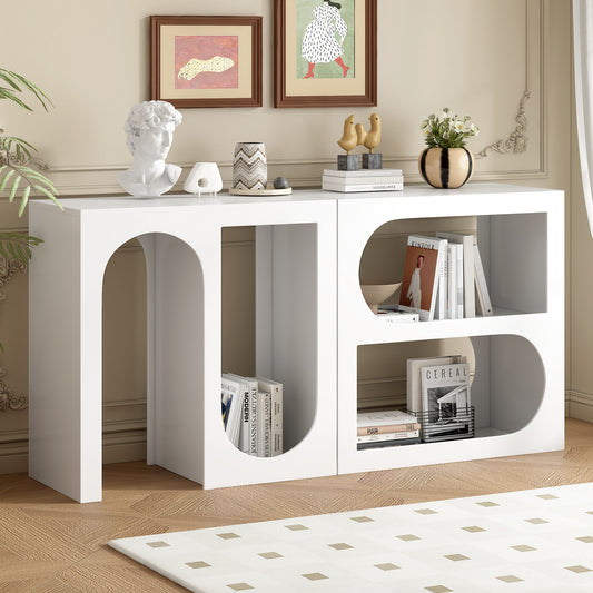 Modvian Console Table – Rectangular Frame with Curved Interior (Modular)