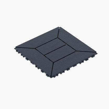 Vexa Deck Tiles – 12" Interlocking DIY Floor Tiles, Dark Gray (44-Pack)