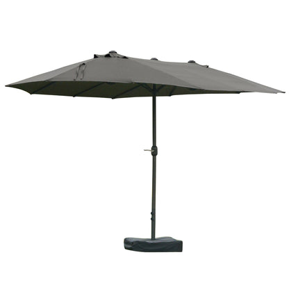 Solair 10' LED Offset Umbrella – Cantilever Patio Shade with Solar Lights, Power Bank & 360° Tilt (Khaki)