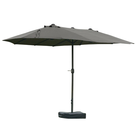 Solair 10' LED Offset Umbrella – Cantilever Patio Shade with Solar Lights, Power Bank & 360° Tilt (Khaki)