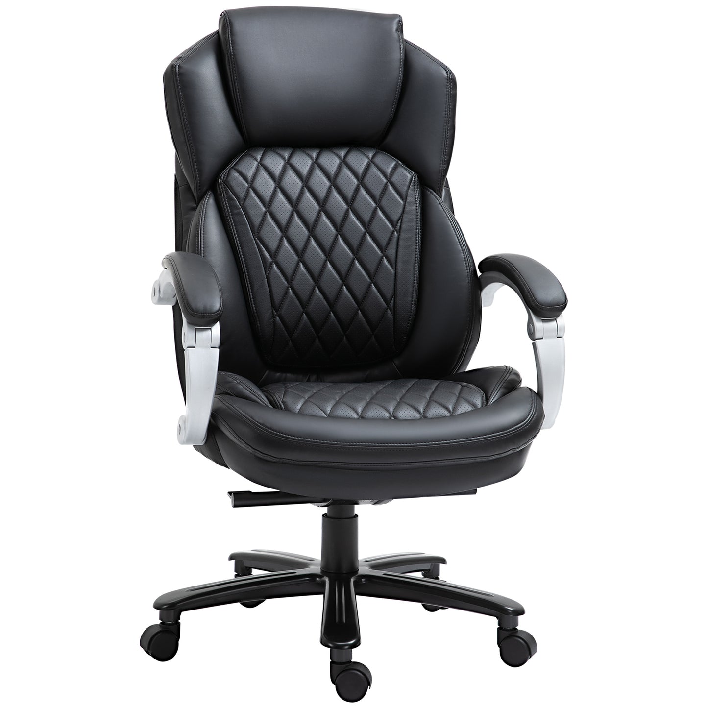 Vinsetto XL Executive Chair – Black Diamond-Stitch Office Chair with Wide Back Support