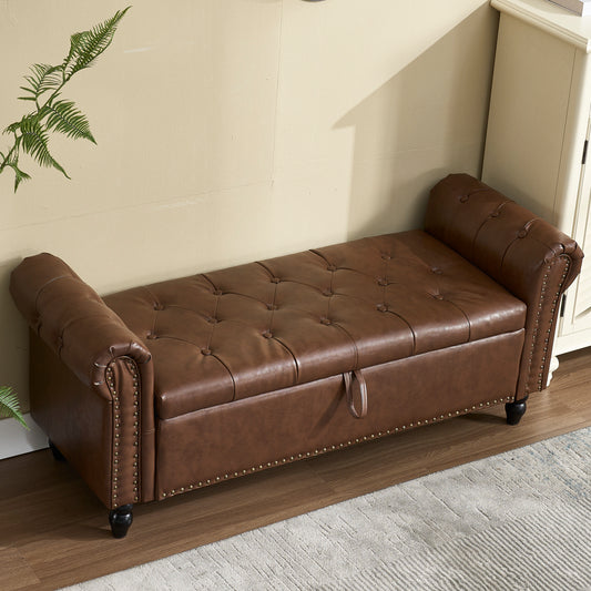 Brentora Bench – Softweave Upholstery, TuftNest Lid & DeepHold Storage (55')