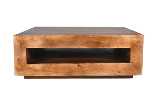 Kova Square Coffee Table – Large Solid Wood Build in Modern Block Design