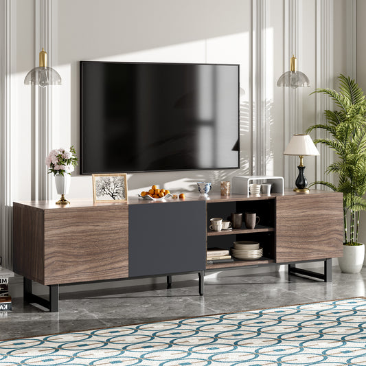 Tovira XL Console – 80" TV Stand with Drop-Down Door & Open Shelves