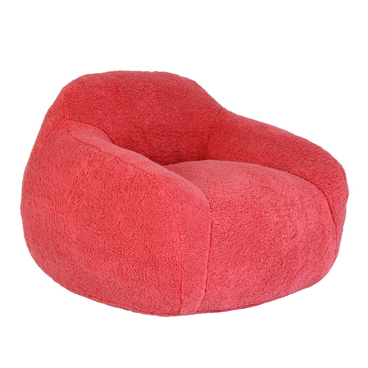 Vesta Cloud Chair – Pink Teddy Fabric Bean Sofa with Armrests and Memory Foam